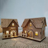 Модель деревянного дома на Рождество, рождественский дом, украшение, праздничные деревянные украшения для дома, прочный теплый свет, Рождество для дома