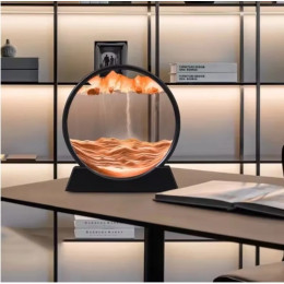 Художественная картина с движущимся песком, круглое стекло, 3D песочные часы, глубоководный пейзаж в движении, дисплей, рама с струящимся песком, 7/12 дюймов, для домашнего декора