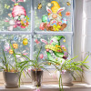 3 листа пасхальные яйца кролик гном наклейки на окно DIY кролик бабочка настенная наклейка стеклянная наклейка Пасхальная вечеринка украшение дома 2025