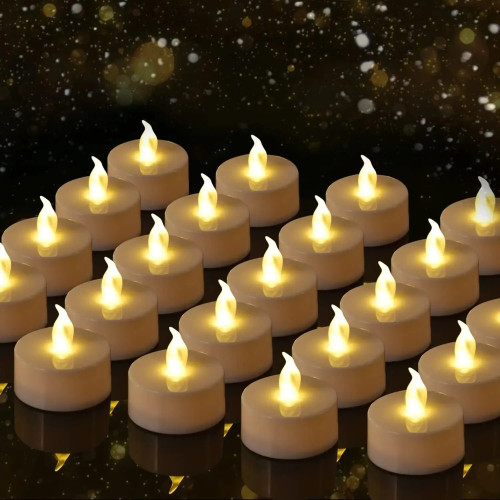 Candlium, 12 упаковок, теплые желтые беспламенные светодиодные чайные свечи, свечи на батарейках, 200 + часа для украшения свадьбы на годовщину по обету