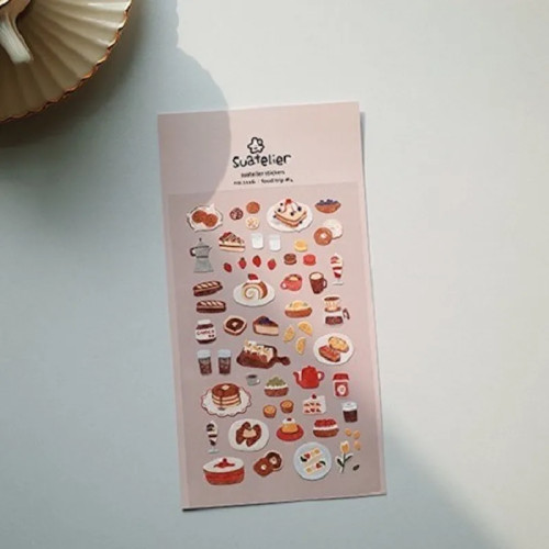 Suatelier Food Trip4 наклейки низкий чайный торт кофе пончики Корея DIY Скрапбукинг дневник журнал декоративные принадлежности для рукоделия 1116