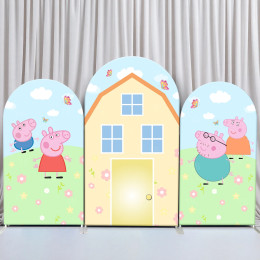 TB Peppa Pig тематический арочный фон для детского душа детский день рождения фотография фон настенное украшение для вечеринки эластичная ткань