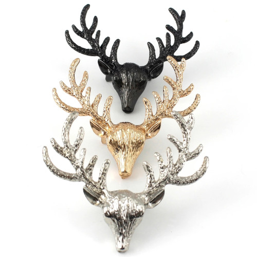 1pcs Metal Cute Deer clasp buckle conchos Buckles Bag Purse Hat Decor Hardware DIY Leather Craft Accessory Golden 60mm (1-3/8")