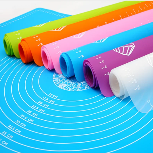 Негабаритный силиконовый антипригарный нескользящий коврик для замешивания теста с весами, силиконовая разделочная доска, кухонный инструмент