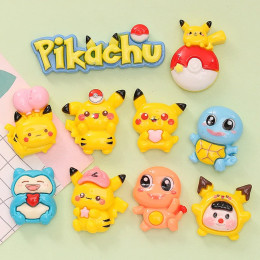 10 buah Милый мультфильм Пикачу Word Plate Diy Hewan Buku Tempel Resin perhiasan jepit rambut aksesoris menghias