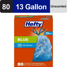 Hefty Bolsas de Basura Azules Azules, 13 галлонов, 80 Unidades