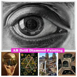 Escher сюрреалистическая геометрическая 5D DIY AB дрели алмазная живопись мозаика вышивка крестиком художественная вышивка стразы ручной работы домашний декор