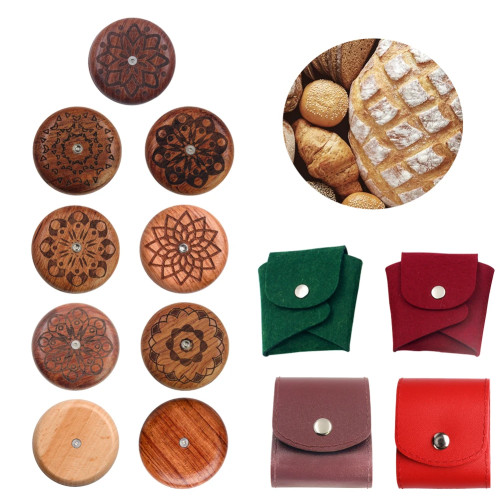Деревянный нож для хлеба, резак для бритвы, круглый хлеб, инструмент для нарезки теста для DIY хлеба на закваске с 5-мя сумками для хранения бритв
