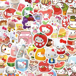 106 шт., японская клубничная наклейка «Hello Kitty», подходит для чехла для мобильного телефона, украшение «сделай сам», подарок на день рождения, наклейка для багажа, торта