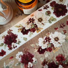 YiEr Studio винтажная киноварь цветочный васи ПЭТ лента планировщик DIY изготовление карт план для скрапбукинга декоративная наклейка