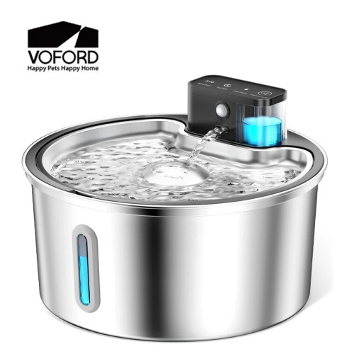 VOFORD 3,2 л перезаряжаемый беспроводной фонтан для воды для кошек, автоматический датчик, фонтан для воды для собак из нержавеющей стали, несколько поилок для домашних животных