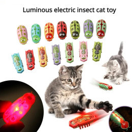 Игрушки для кошек с подсветкой, электрические черви, интерактивная головоломка для домашних животных, мышь, жуки, автоматические переворачивающиеся, чтобы избежать препятствий, дразнящие игрушки для кошек, домашних животных