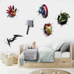 MINISO мультфильм Мстители DIY наклейки на стену для детской комнаты Marvel супергерой постер фильма гостиная спальня украшение стены