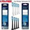 4 шт./упак. для Philips Sonicare C3, сменные насадки для зубных щеток, насадки для электрических зубных щеток, белые или черные