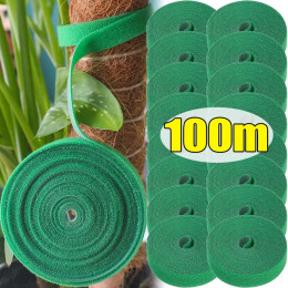 Нейлоновая кабельная стяжка для растений, зеленая самоклеящаяся регулируемая полоска для растений, петля с крючком, поддержка садового шпагата, повязка, многоразовая застежка-лента