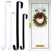 30/38cm Wreath Hanger For Front Door Black/White Metal Hook Multi-function Wreath Hanging Hook Christmas Easter Ornaments Hooks