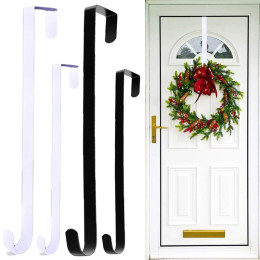 30/38cm Wreath Hanger For Front Door Black/White Metal Hook Multi-function Wreath Hanging Hook Christmas Easter Ornaments Hooks