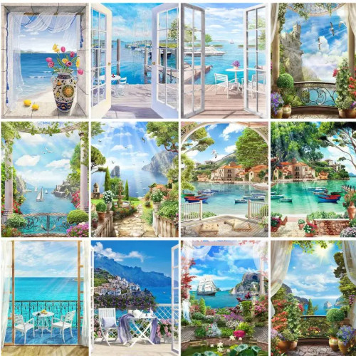 RUOPOTY DIY картины по номерам пейзажные наборы рисунок на холсте картина по номерам море ручная роспись картины подарок домашний декор