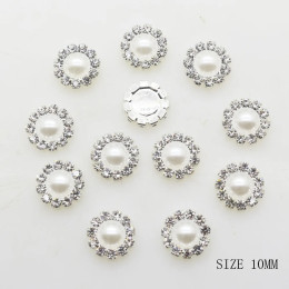 ZMASEY Новый 10 мм модные 10 шт./лот круглые серебряные пуговицы Diy белый жемчуг аксессуары фестиваль Декор диаметр поставки оптовая продажа