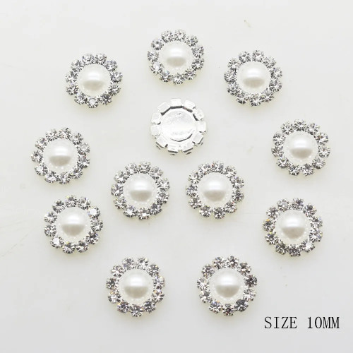 ZMASEY Новый 10 мм модные 10 шт./лот круглые серебряные пуговицы Diy белый жемчуг аксессуары фестиваль Декор диаметр поставки оптовая продажа