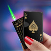 Креативная зажигалка для игральных карт Ace of Spades, бутановая ветрозащитная прямая металлическая зажигалка, металлический забавный подарок для мужчин, аксессуары для курения