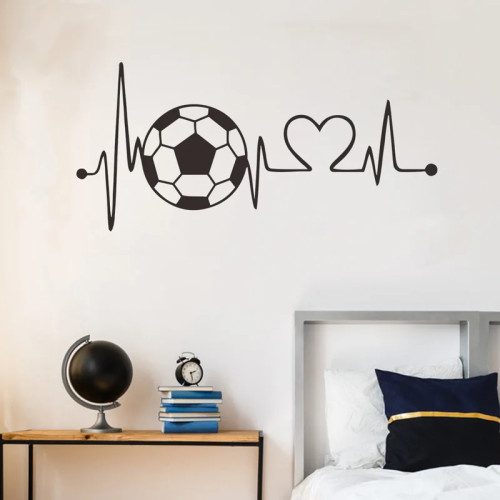 Футбол Heartbeat стикер на стену спортивный футбол спальня фон для украшения дома детские обои для комнаты мальчика креативные наклейки
