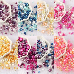Бусины из АБС-пластика с имитацией под жемчуг, круглые акриловые бусины-разделители без отверстий, фурнитура для изготовления ювелирных изделий «сделай сам», 3-10 мм, 10 г