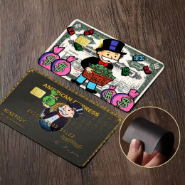 Мультфильм доллар монопольс Diy кредитная дебетовая карта наклейка вечерние наклейки украшения водостойкая маленькая чип-карта наклейка на кожу