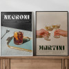 Martini художественный постер печать Negroni коктейль бар стены ретро холст Декор Рисунок"вино"Linving Room Home Friend Cheers картины