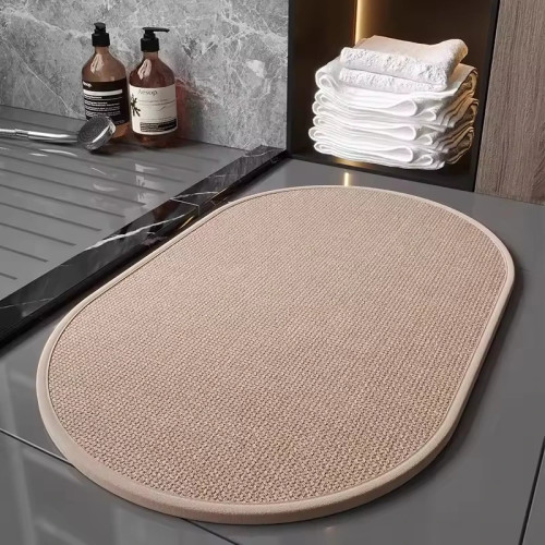 8 мм быстросохнущий плетеный стоячий коврик для ванной комнаты, водопоглощающий нескользящий коврик для душа, коврик для ванной