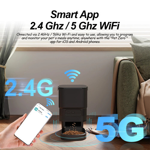 Автоматическая кормушка для кошек, собак, 5G, Wi-Fi, умная кормушка для кошек, настройка времени для домашних животных, собак, кошек, еда, автоматический дозатор, миска Furpipi