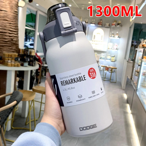 1300 мл термобутылка для воды большой емкости с соломой, термос из нержавеющей стали, бутылка для холодной и горячей воды, спортивный термос, чашка