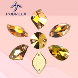 Pubrilex SunShine все формы пришивные стразы блестящие стеклянные хрустальные стразы блестящие DIY швейные камни для украшения одежды