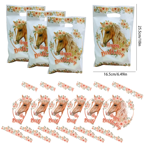 Подарочные пакеты с рисунком Baby Shower для вечеринки, животные, ферма, лошадь, сумка для конфет, подарочные пакеты с ручкой, украшение для дня рождения на тему лошади