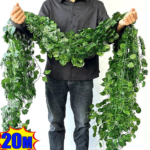20/2 м зеленые искусственные листья плюща DIY гирлянда шелковая настенная лоза искусственные растения фестиваль сад домашняя вечеринка свадебные украшения