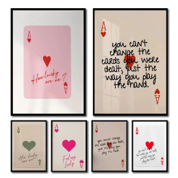 1 шт., Ace Card Positive Sayings, модный холст, настенное искусство, холст, принт, эстетический декор, винтажный милый постер для спальни, настенное искусство