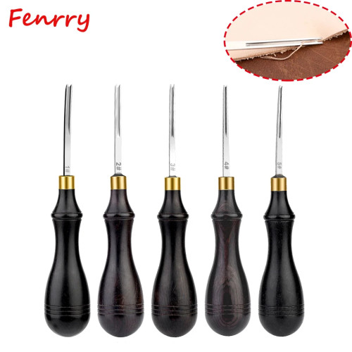 Fenrry Leather Edge Beveler Сандаловое дерево Ручка Инструмент для зачистки/полировки кромок Инструменты для рукоделия из кожи 0,6/0,7/1,3/1,8/2,25 мм