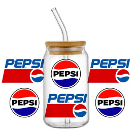 Cola Soda Pattern Design UV DTF Wraps Transfer Sticker DIY для стеклянной чашки Libbey 16 унций, водонепроницаемая пленка, переводные наклейки, чашка