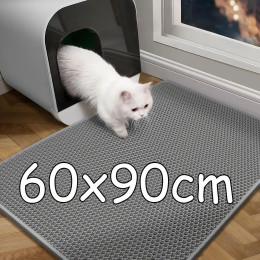 60CMX90CM Коврик для кошачьего туалета Водонепроницаемый двухслойный коврик для кошачьего туалета для домашних животных Коврик для туалета для кошек Нескользящий коврик для кошек с песком Моющийся коврик для домашних животных Чистый
