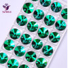 YANRUO 3200 Rivoli изумрудные пришивные стразы s плоские стразы зеленые сшитые стразы s Кристальные свадебные платья