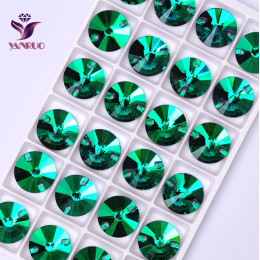 YANRUO 3200 Rivoli изумрудные пришивные стразы s плоские стразы зеленые сшитые стразы s Кристальные свадебные платья