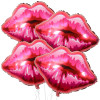 4 шт., большие воздушные шары в виде красных губ