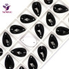 YANRUO 3230, черные пришитые стразы, кристаллы для рукоделия, термоклеевые блестки на ткани