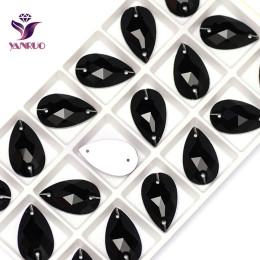 YANRUO 3230, черные пришитые стразы, кристаллы для рукоделия, термоклеевые блестки на ткани