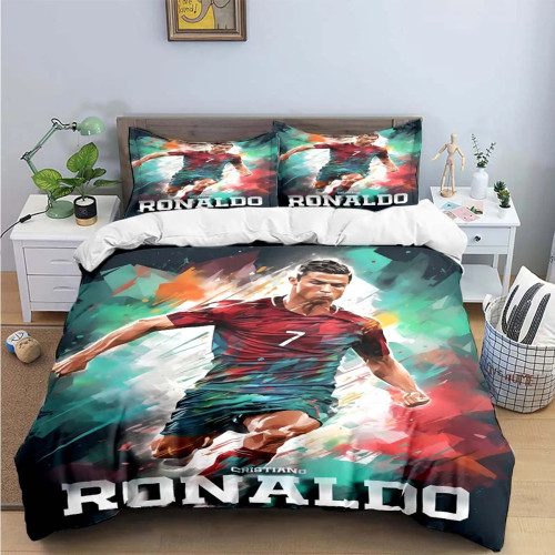 Модный комплект постельного белья с принтом «Футбольная звезда» R-Ronaldo, пододеяльник, одеяло, кровать для молодежи, роскошный подарок на день рождения для девочек и мальчиков