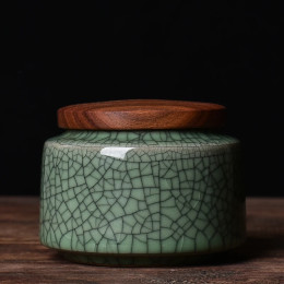 Изысканная керамическая чайная банка Celadon декоративная настольная коробка для хранения ювелирных украшений колец ожерелий портативная банка для хранения конфет кофе зерен