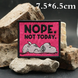 NOPE.NOT TODAY вышитые нашивки-аппликация швейная этикетка панк Байкерская группа рок одежда значки с крючком