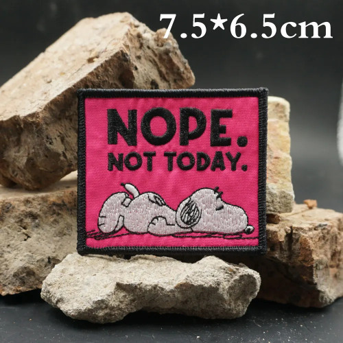 NOPE.NOT TODAY вышитые нашивки-аппликация швейная этикетка панк Байкерская группа рок одежда значки с крючком
