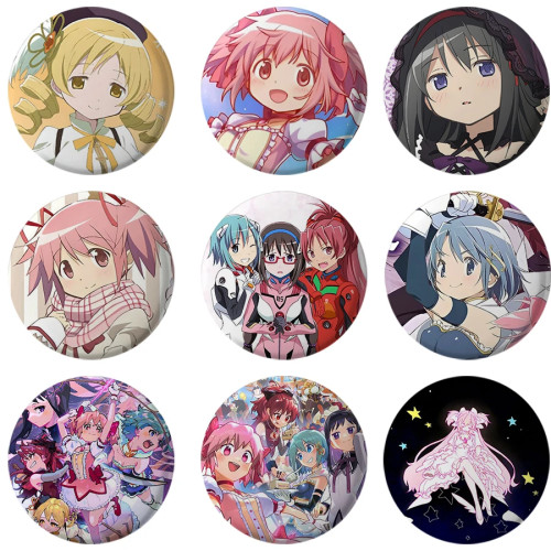 58 мм милая аниме Puella Magi Madoka Magica жестяная брошь, значок фигуры, броши ручной работы, нагрудник для рюкзака Clo