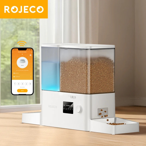ROJECO 8,5 л автоматическая кормушка для домашних животных фонтан WIFI приложение дистанционное управление умная собака 5л диспенсер для еды 3,5л гравитационная поилка для воды ﻿
